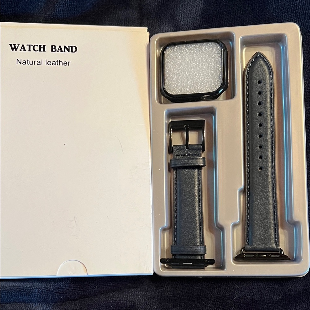 Black Leather Watch Band